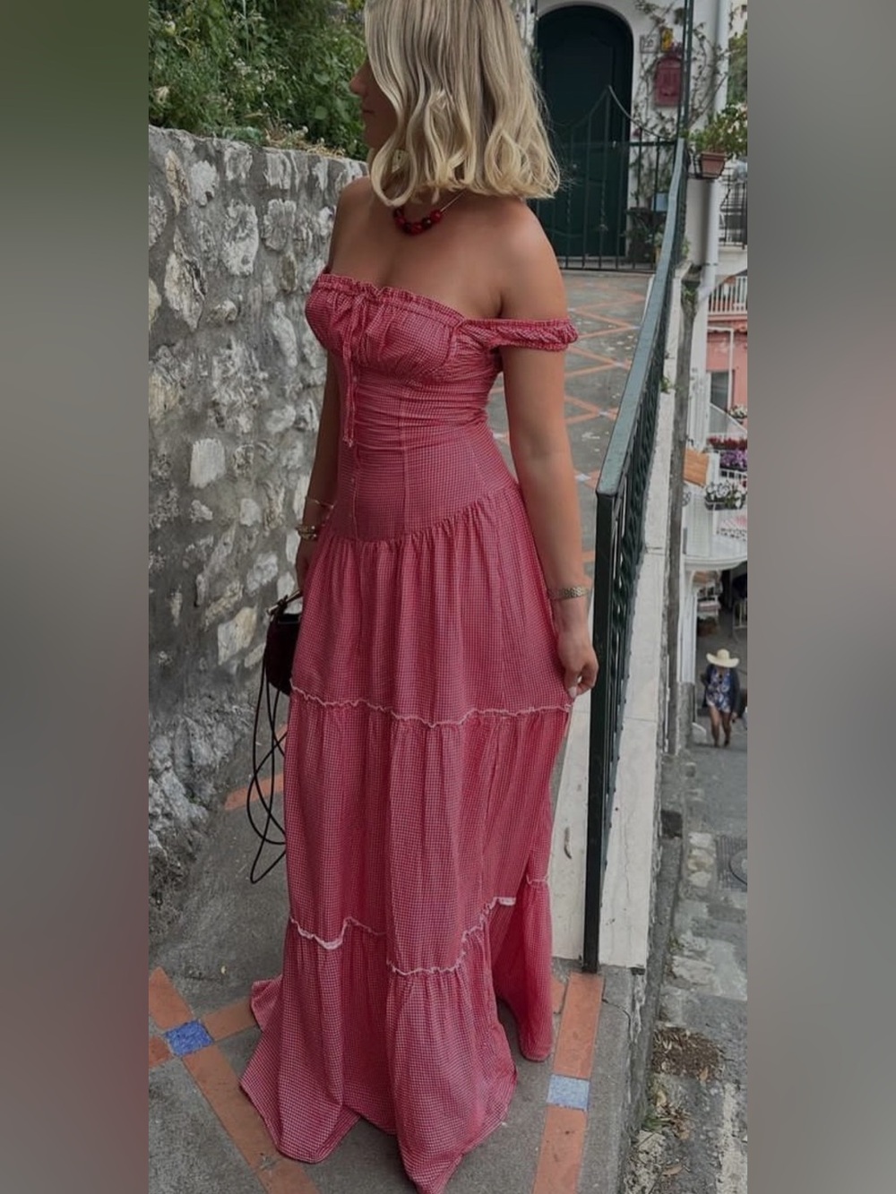 Frankie’s bikini red maxi dress